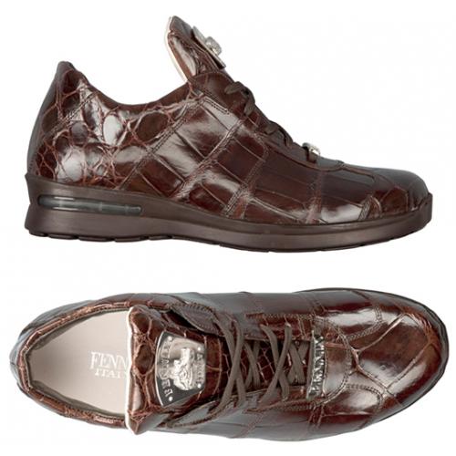 Fennix Italy 3265 Chocolate All-Over Genuine Alligator Sneakers